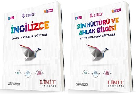 Limit 8. Sınıf İngilizce + Din Konu Föyleri Seti 2 Kitap 2023