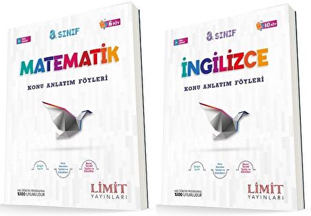 Limit 8. Sınıf Matematik + İngilizce Konu Föyleri Seti 2 Kitap 2023