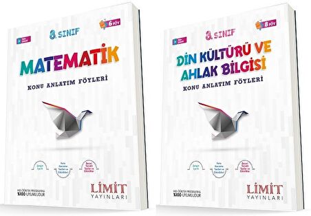 Limit 8. Sınıf Matematik + Din Konu Föyleri Seti 2 Kitap 2023