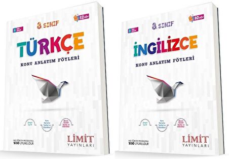 Limit 8. Sınıf Türkçe + İngilizce Konu Föyleri Seti 2 Kitap 2023