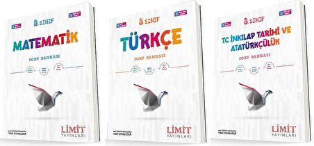 Limit 8. Sınıf Matematik + Türkçe + İnkılap Soru Seti 3 Kitap 2023