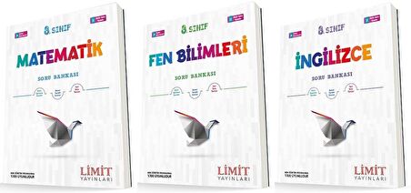 Limit 8. Sınıf Matematik + Fen + İngilizce Soru Seti 3 Kitap 2023