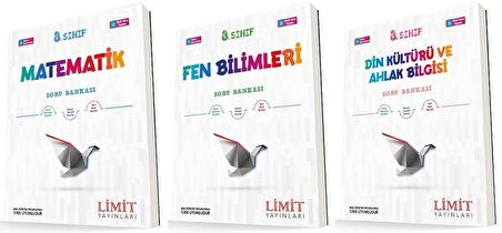 Limit 8. Sınıf Matematik + Fen + Din Soru Seti 3 Kitap 2023