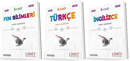 Limit 8. Sınıf Fen + Türkçe + İngilizce Soru Seti 3 Kitap 2023
