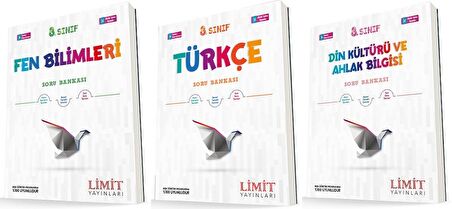 Limit 8. Sınıf Fen + Türkçe + Din Soru Seti 3 Kitap 2023