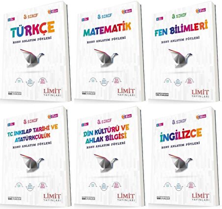 Limit 8. Sınıf Konu Anlatım Föyleri Seti Tam Set 6 Kitap 2023