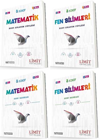 Limit 8. Sınıf Matematik + Fen Bilimleri Konu Föyleri + Soru Seti 4 Kitap 2023