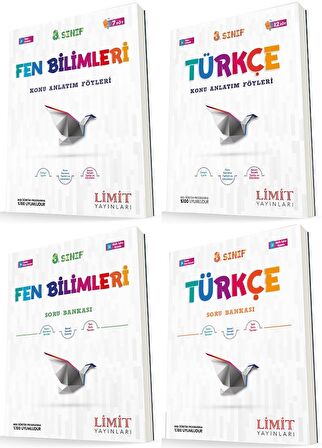 Limit 8. Sınıf Fen Bilimleri + Türkçe Konu Föyleri + Soru Seti 4 Kitap 2023