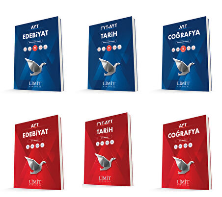 Limit Kurumsal Ayt Edebiyat + Tarih + Coğrafya Konu Anlatım Föyleri + Soru Seti 6 Kitap
