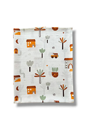 Çok Amaçlı Müslin Örtü & Battaniye 3'lü Set %100 Pamuk Oeko-Tex Sertifikalı 80x80 Cm