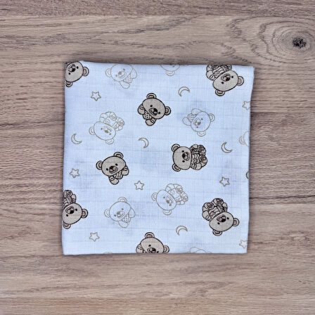 Çok Amaçlı Müslin Örtü & Battaniye 3'lü Set %100 Pamuk Oeko-Tex Sertifikalı 80x80 Cm