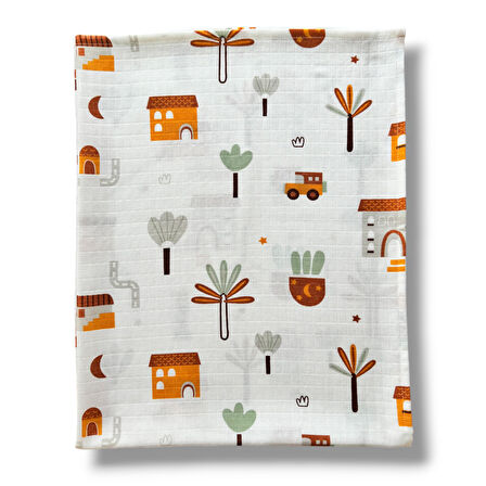 Çok Amaçlı Müslin Örtü & Battaniye 3'lü Set %100 Pamuk Oeko-Tex Sertifikalı 80x80 Cm