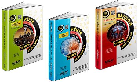 Miray 11. Sınıf Fizik + Kimya + Biyoloji Soru Seti 3 Kitap 2023