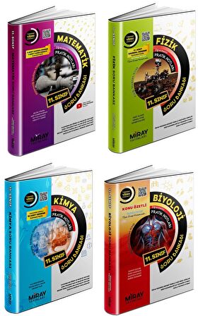Miray 11. Sınıf Matematik + Fizik + Kimya + Biyoloji Soru Seti 4 Kitap 2023