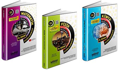Miray 11. Sınıf Matematik + Fizik + Kimya Soru Seti 3 Kitap 2023