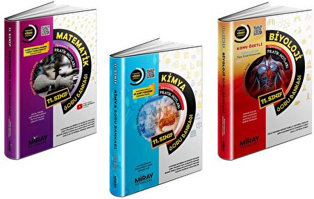Miray 11. Sınıf Matematik + Kimya + Biyoloji Soru Seti 3 Kitap 2023