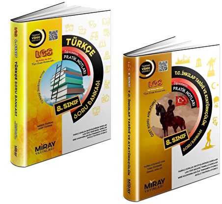 Miray 8. Sınıf Lgs Türkçe + İnkılap Soru Seti 2 Kitap 2023