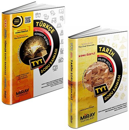 Miray Tyt Türkçe + Tarih Soru Bankası Seti 2 Kitap 2023