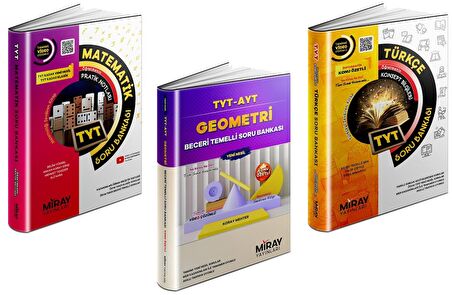 Miray Tyt Matematik + Geometri + Türkçe Soru Bankası Seti 3 Kitap 2023