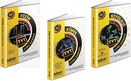 Miray Tyt Fizik + Kimya + Biyoloji Soru Bankası Seti 3 Kitap 2023
