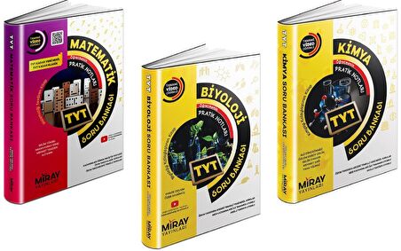 Miray Tyt Matematik + Kimya + Biyoloji Soru Bankası Seti 3 Kitap 2023