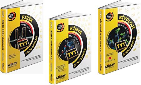 Miray Tyt Fizik + Kimya + Biyoloji Soru Bankası Seti 3 Kitap 2023
