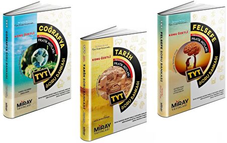 Miray Tyt Tarih + Coğrafya + Felsefe Soru Bankası Seti 3 Kitap 2023