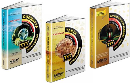 Miray Tyt Tarih + Coğrafya + Din Soru Bankası Seti 3 Kitap 2023