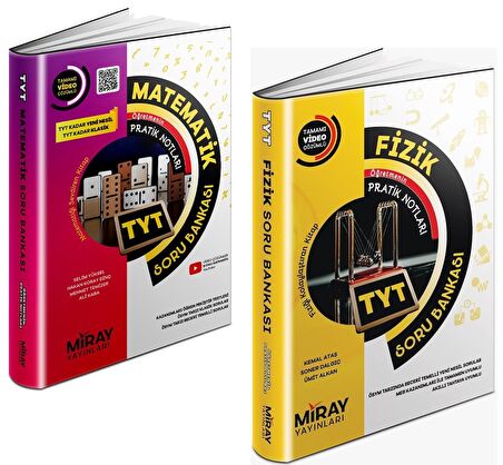 Miray Tyt Matematik + Fizik Soru Bankası Seti 2 Kitap 2023