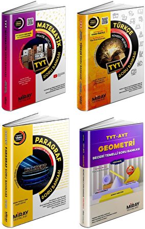 Miray Tyt Matematik + Geometri + Türkçe + Paragraf Soru Seti 4 Kitap 2023