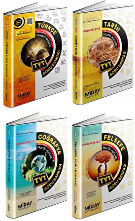 Miray Tyt Türkçe + Tarih + Coğrafya + Felsefe Soru Seti 4 Kitap 2023
