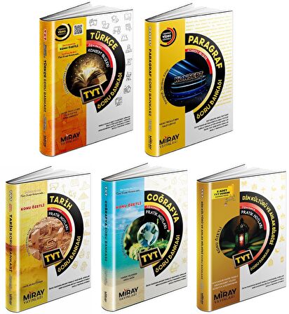 Miray Tyt Türkçe + Paragraf + Tarih + Coğrafya + Din Soru Seti 5 Kitap 2023
