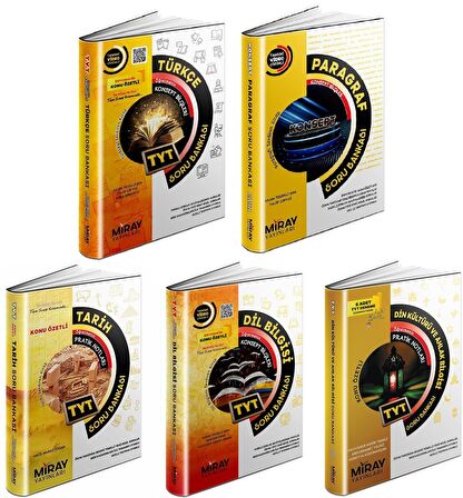 Miray Tyt Türkçe + Paragraf + Dil Bilgisi + Tarih + Din Soru Seti 5 Kitap 2023