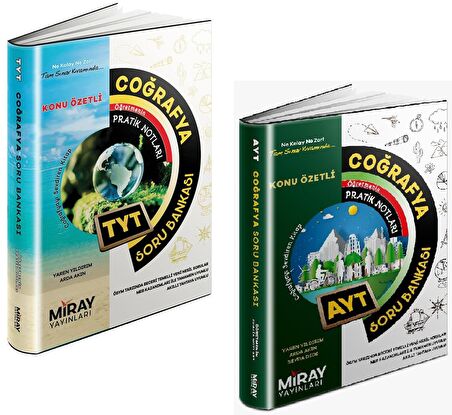 Miray Tyt Ayt Coğrafya Soru Bankası Seti 2 Kitap 2023
