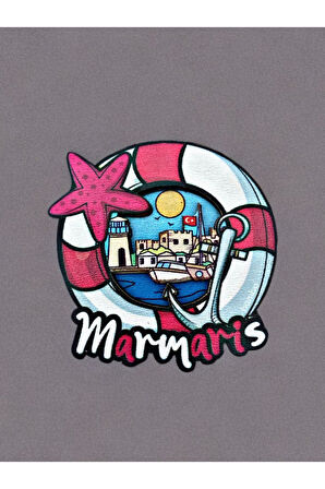 MARMARİS Temalı Magnet Ahşap Lazer Kesim 3 Boyutlu Buzdolabı Süsü