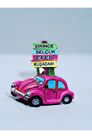 Şirince & Selçuk & Efes & Kuşadası Temalı Polyester Magnet Pembe