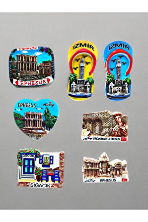 EPHESUS (EFES) Temalı Polyester Magnet. 7cm x 5cm.