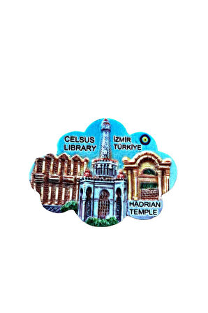 İZMİR Temalı Polyester Magnet. 9,5 cm x 7,5cm