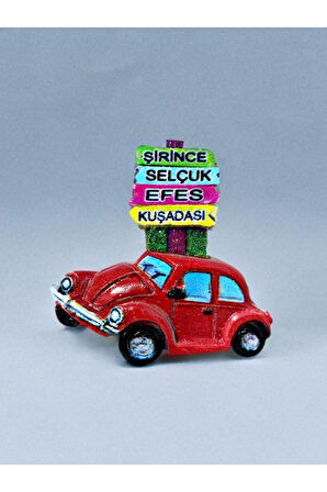 Şirince & Selçuk & Efes & Kuşadası Temalı Polyester Magnet. Kırmızı