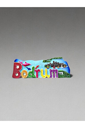 Bodrum Temalı Kabartmalı Polyester Magnet. 10cm X 4cm