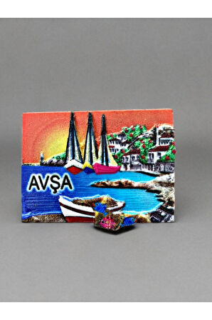 AVŞA Temalı Kabartma Polyester Magnet. 8,5cm x 6 cm.