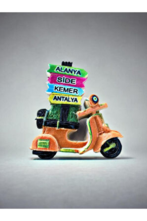 ALANYA / SİDE / KEMER / ANTALYA Temalı Kabartma Polyester Magnet. 6,5cm x 6,5cm. Kırmızı