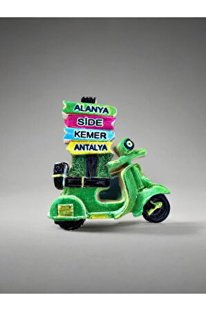 ALANYA / SİDE / KEMER / ANTALYA Temalı Kabartma Polyester Magnet. 6,5cm x 6,5cm. Kırmızı