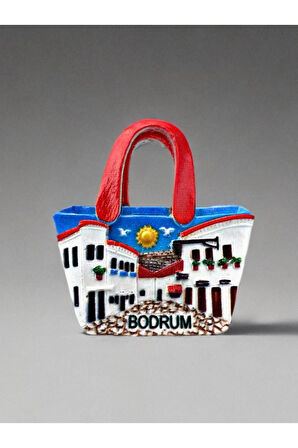 BODRUM Temalı Kabartmalı Polyester Magnet. 7,5cm x 8,5cm.