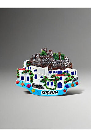 BODRUM Temalı Kabartmalı Polyester Magnet. 8,5cm x 6cm.