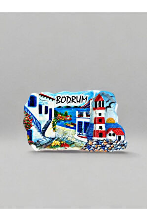BODRUM Temalı Kabartmalı Polyester Magnet. 9cm x 5cm.