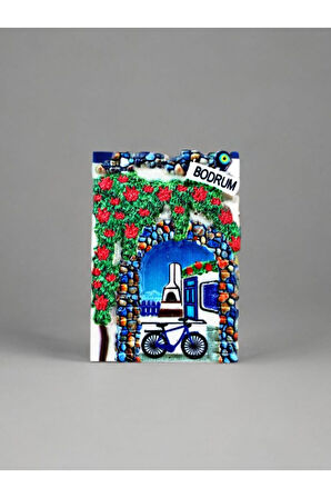 BODRUM Temalı Kabartmalı Polyester Magnet. 5cm X 7,5cm.