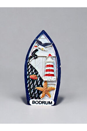 BODRUM Temalı Kabartmalı Polyester Magnet. 4cm x 8,5cm.