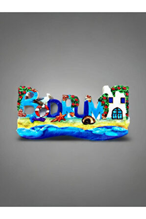 BODRUM Temalı Kabartmalı Polyester Magnet. 10cm x 5cm.