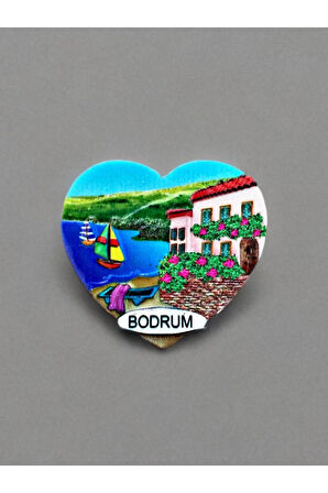 BODRUM Temalı Kabartmalı Polyester Magnet. 7cm x 6,5cm.